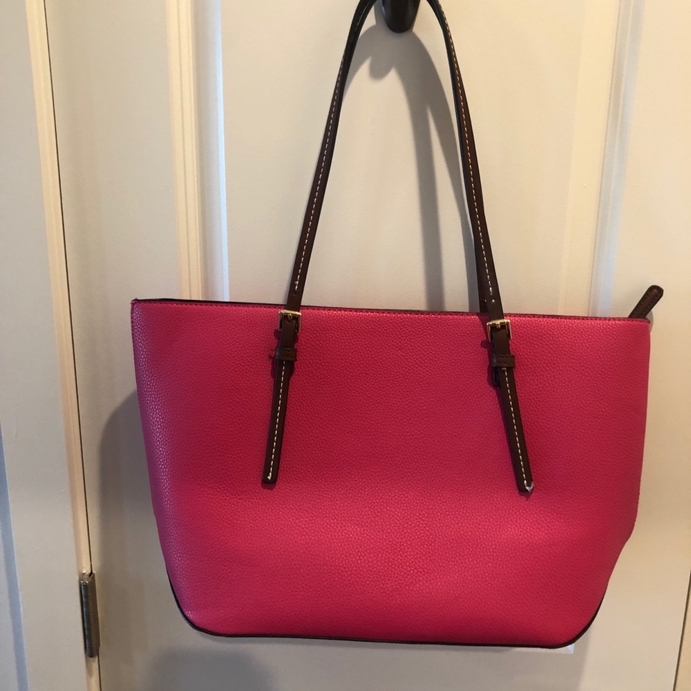 Faux leather tote